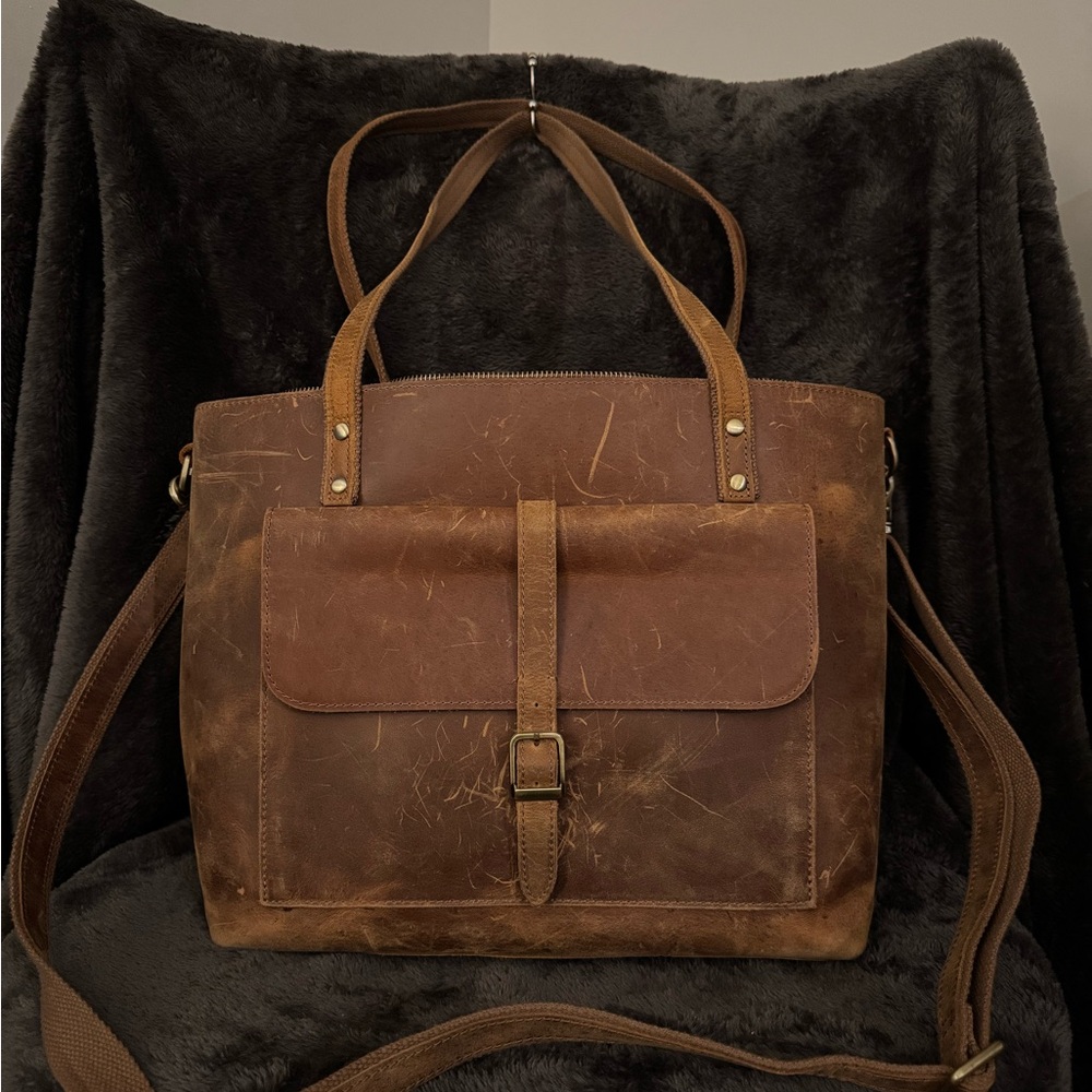 Brown Leather Tote Bag